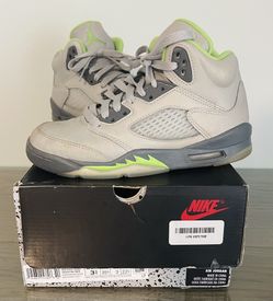Kids Air Jordan 5 GS “green Bean” Size 3.5 Y With Box 