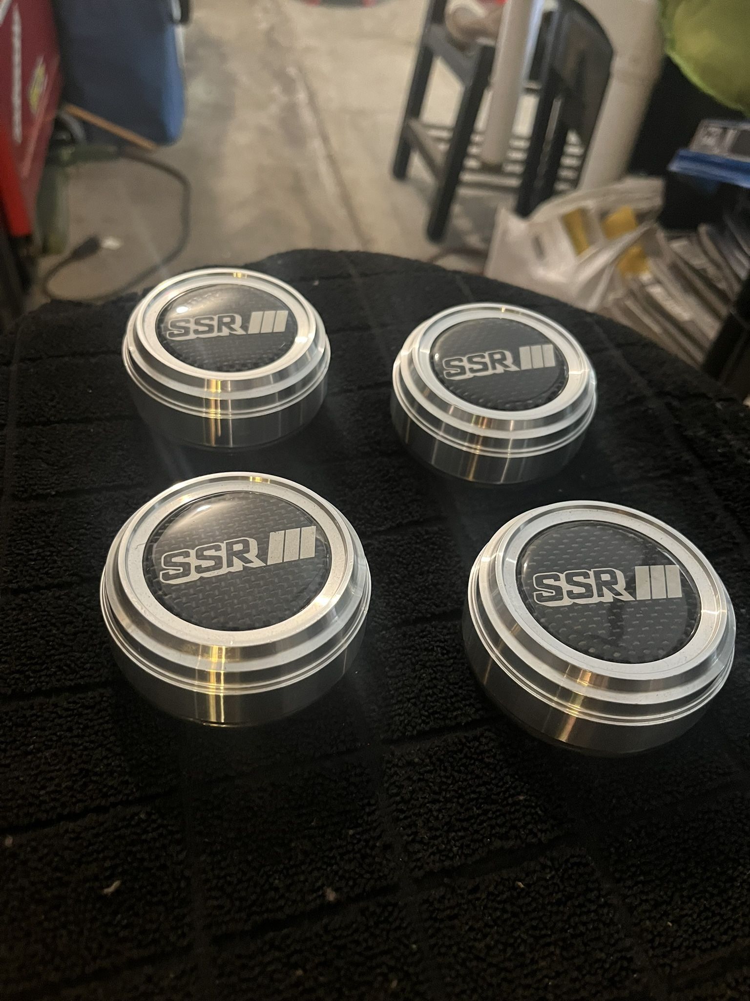 SSR Carbon Fiber Aluminum Wheel Center Caps B-type High (Discontinued)