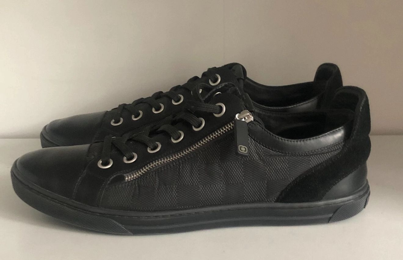 Louis Vuitton Damien Graphite Men’s Black Leather Sneaker
