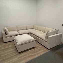 Bellamia Collections Luna 5-piece modular sectional w/ottoman