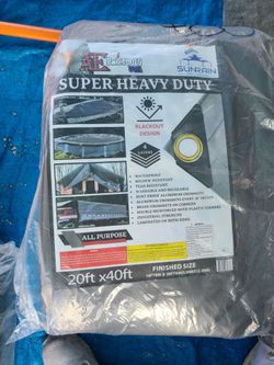 20ft × 40ft Super Heavy Duty Grey Tarp