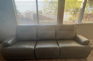 Ashley Light Gray Genuine Leather reclining set