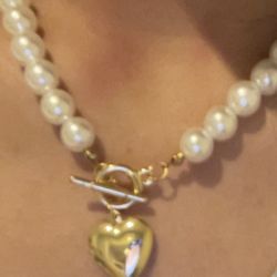 NTPOOW Vintage Wedding Pearl Choker Necklace For Women Geometric Heart Lock Pendant Necklaces Jewelry Collier Perles-15751