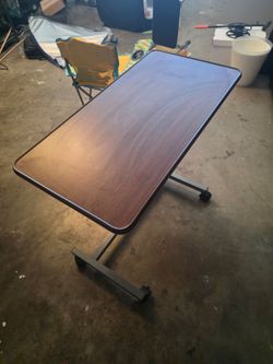 Adjustable Over Bed/Bedside table with wheels