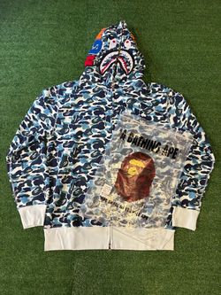 Men’s A Bathing Ape blue hoodie XL