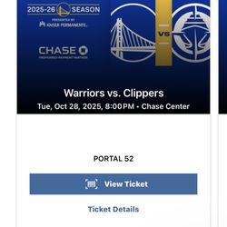 Warriors tickets 10/28