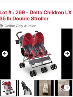 NEW IN BOX DOUBLE SIDE BY SIDE STROLLER… EASILY FOLDS FOR TRAVEL AND LIGHT WEIGHT