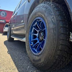 17x9 Fuel Dark Blue Rims And Tires 285/70/17 AT