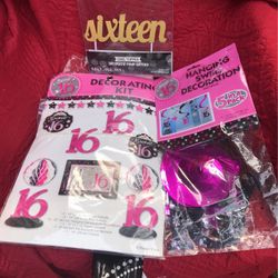 Sweet 16 decorative with Cake Topper