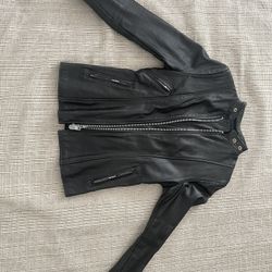 Women’s Vintage Moto Leather Jacket Small 