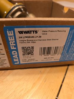Watts Water Pressure Reducing Valve 
