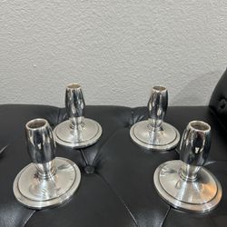 4 Vintage 1847 Rogers Bros “Arcadia” EPNS Candlestick Holders – 4.5” Tall