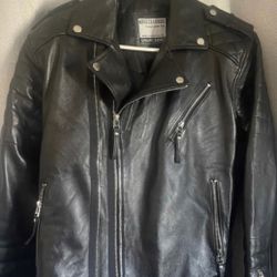 New Unisex  Goat Skin Leather Jacket Size Large 