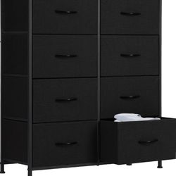 Sweetcrispy Dresser, Dresser for Bedroom Drawer Organizer Storage Drawers, Fabric Storage Tower with 8 Drawers, Chest of Drawers with Steel Frame, Woo