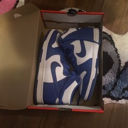 Blue and white Dunk High