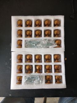 Round Cabinet Knobs Set Antique Brass Finish