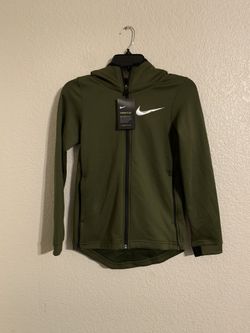 Nike Therma Flex Showtime Full-Zip Hoodie Kids M Olive Green