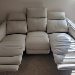 Reclinering Leather Couch
