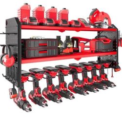 Power Tool Organizer Wall Mount, Cordless Drill and Battery Holder,