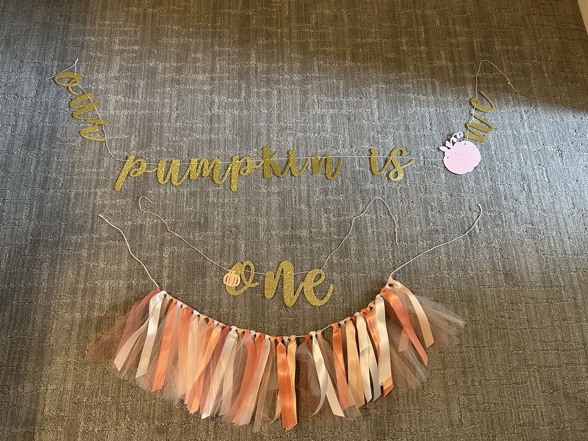 “Our Pumpkin Is Turning One” Decor