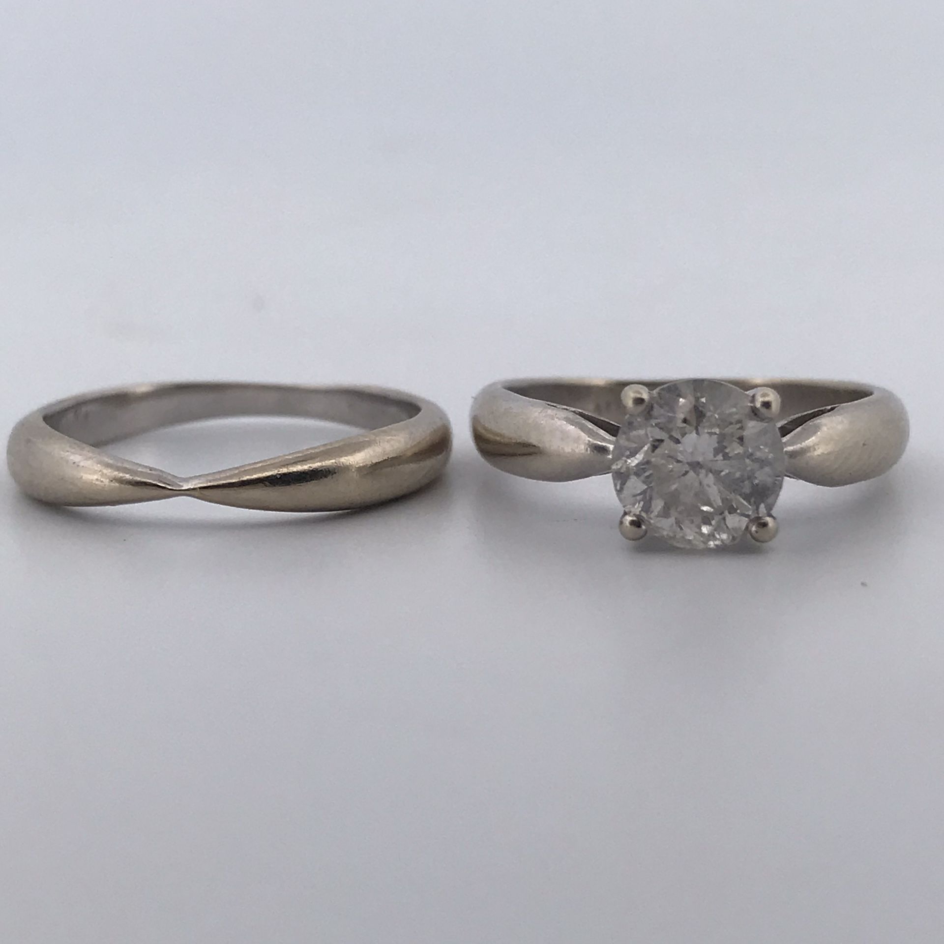 14k White gold 1.50ct diamond ring sets size 5.75
