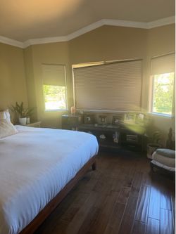 King Mattress and Wood Frame