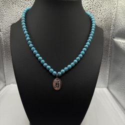 925 Silver Necklace W Turquoise Stone Set 