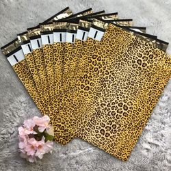 100pcs ( 10x13 ) Cheetah Leopard Print Polymailers bags shipping bag eBay Amazon Etsy envelopes water resistant polymailers Christmas gift bag