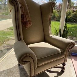 Gorgeous Custom Oversized Bergere Chair Linen