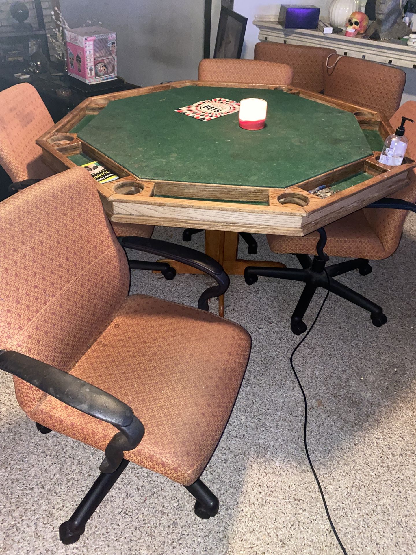 5 Cushioned Rolling chairs $70