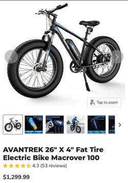 Electric Bike Fat Wheel 26” X 4” Inch Macrover 100 BRAND NEW