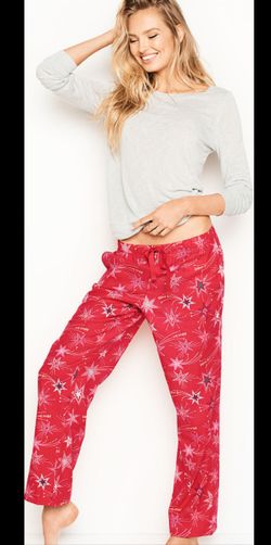 New Victoria Secret Flannel Pj Set Size Large 