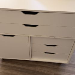 🔥New White Rolling File Cabinet with Wheels | Printer Stand Storage | 2 Large + 3 Small Drawers