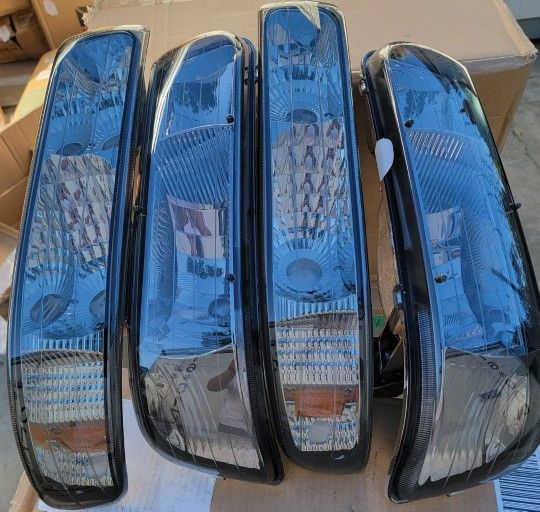 99-02 Chevrolet Silverado 00-06 Suburban Tahoe Headlights Luces Faros Micas Calaveras Focos Faroles Chevy