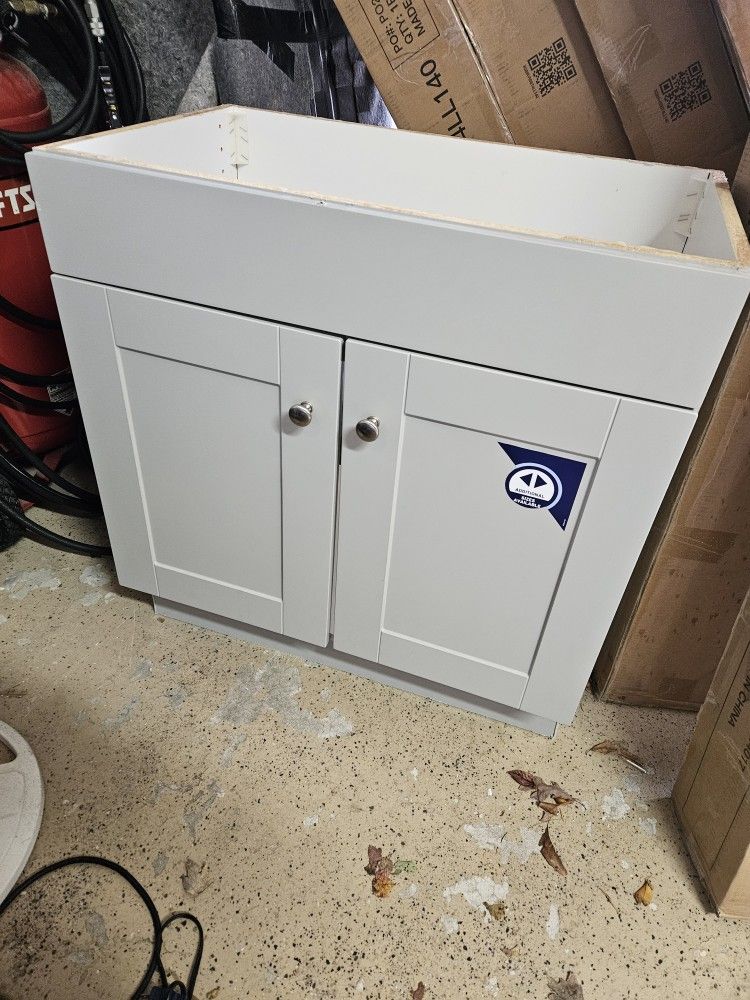 30 Inch Gray Vanity. Never Used. Bought A Display At Lowes 75.00