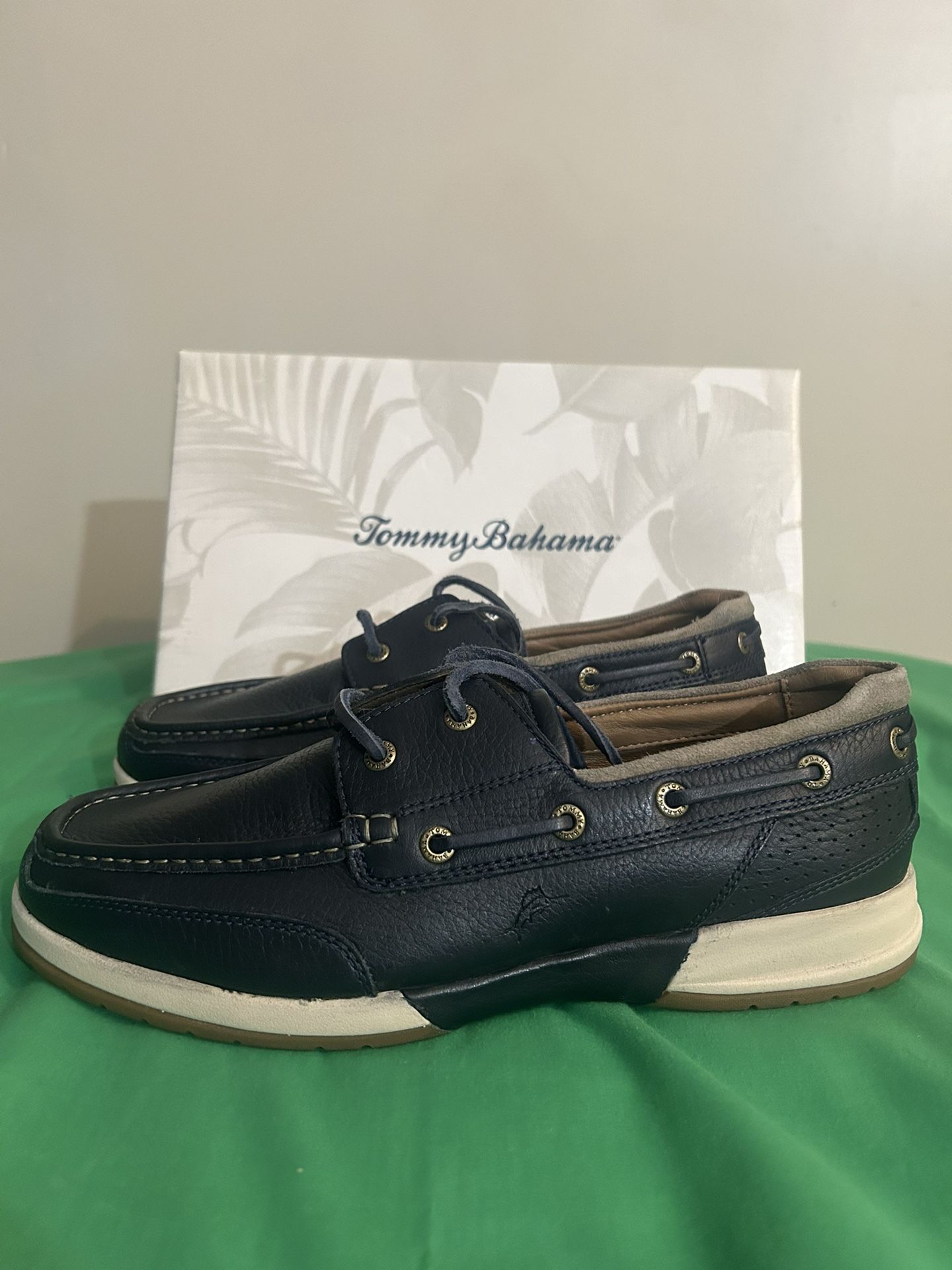 Tommy Bahama Navy Blue Leather Shoes Size-8.5D Men’s New