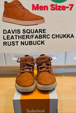 TIMBERLAND: DAVIS SQUARE LEATHER/FABRIC CHUKKA RUST NUBUCK(Men-7)