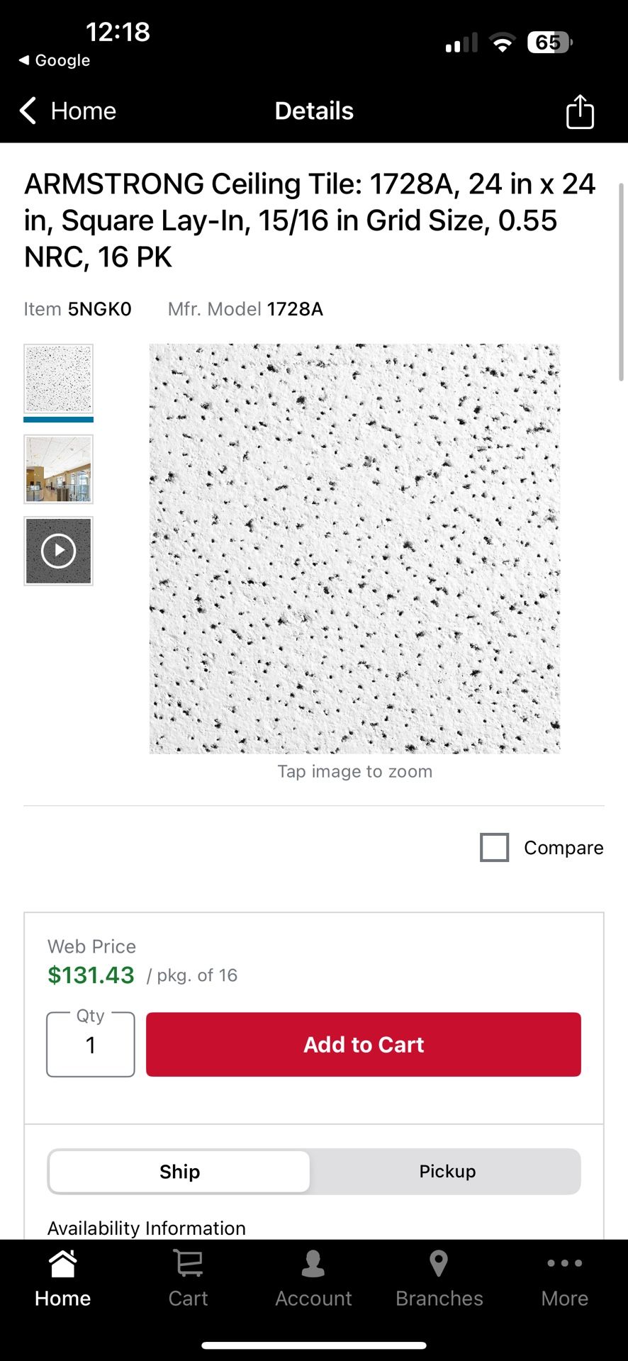 Armstrong Ceiling Tiles 24 X 24 4 Packs of 16 