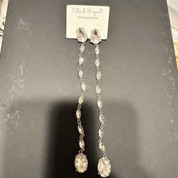 New Silver Crystal Earrings 