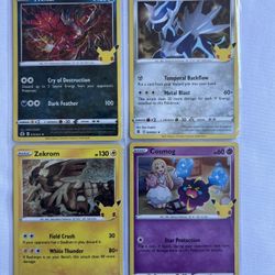 Pokemon Dialga,Yveltal, Zekrom, Cosmog 25th Anniversary  Celebrations Lot NM!