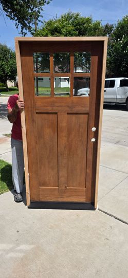 36x80 front door , solid mahogany , Craftsman style.  Ready install.