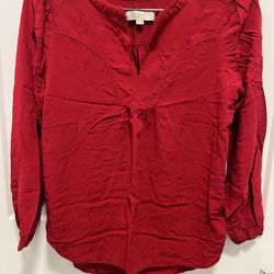 Loft Ladies Red Blouse - Size Medium 
