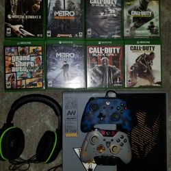 XBOX One Call of Duty: Advanced Warfare Limited Edition  Bundle  1TB with  Headset, 2 Controlers and 8 games.