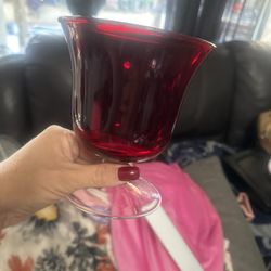 Red Ruby Glass Goblet Or Vase