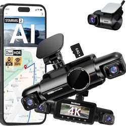 Neideso N900 4K Dash Can Front Rear 360° 4 Channel Car Camera, Video Recorder, Ai Monitor, WiFi GPS, Night Vision, Truck SUV RV, G-Sensor, Loop Record