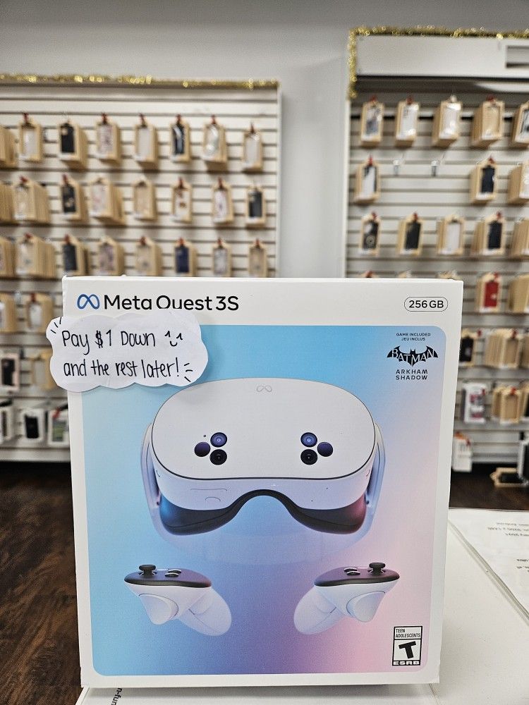 Meta Quest 3S VR Virtual Reality New Gaming - $1 To Take it Home same Day and Pay the Rest later!