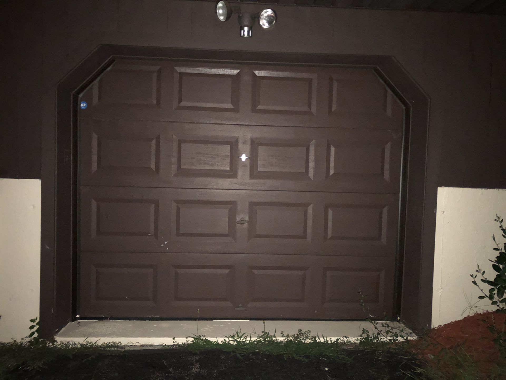 Garage door insulated and painted
