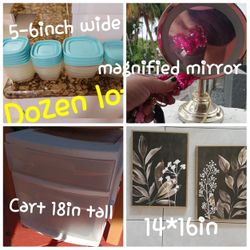 Food Containers Mirror Frames Each $10