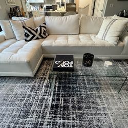 White Chaise Sofa Like New!