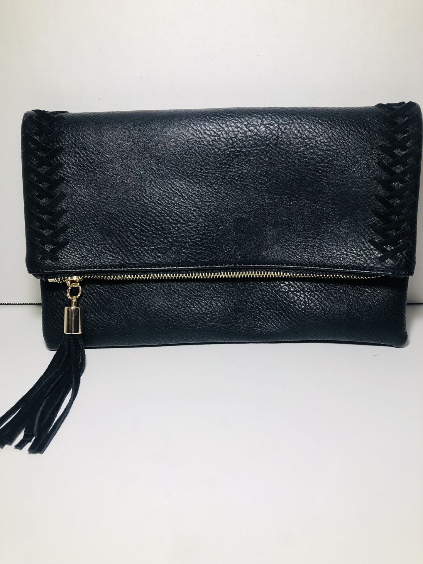 Moda Luxe Vegan Leather Clutch. Genuine Suede Details Excellent Condition